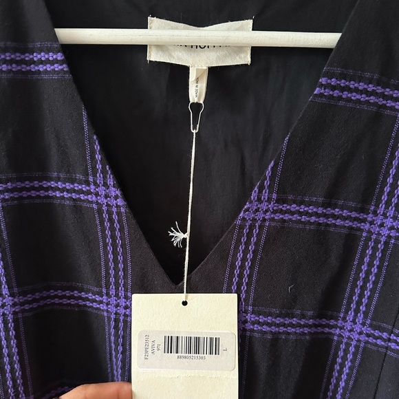 Mara Hoffman Aviva Dress in Black with Purple Embroidery - Picture 4 of 6